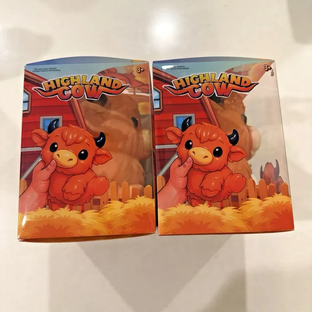 Lot of 2 PPNC Highland Cow Squishy Sensory Stress Relief Toy NEW Viral